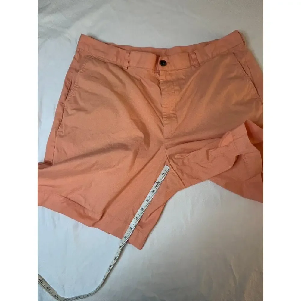 Coral Orange Brooks Brothers 346 Chino Shorts Flat‎ Front Cotton 38 Mens
